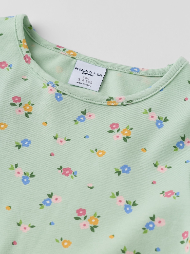 Polarn O. Pyret Green Long Sleeve Floral Dress - Image 2 of 3