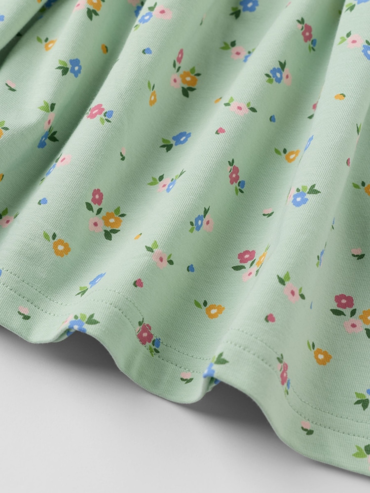 Polarn O. Pyret Green Long Sleeve Floral Dress - Image 3 of 3