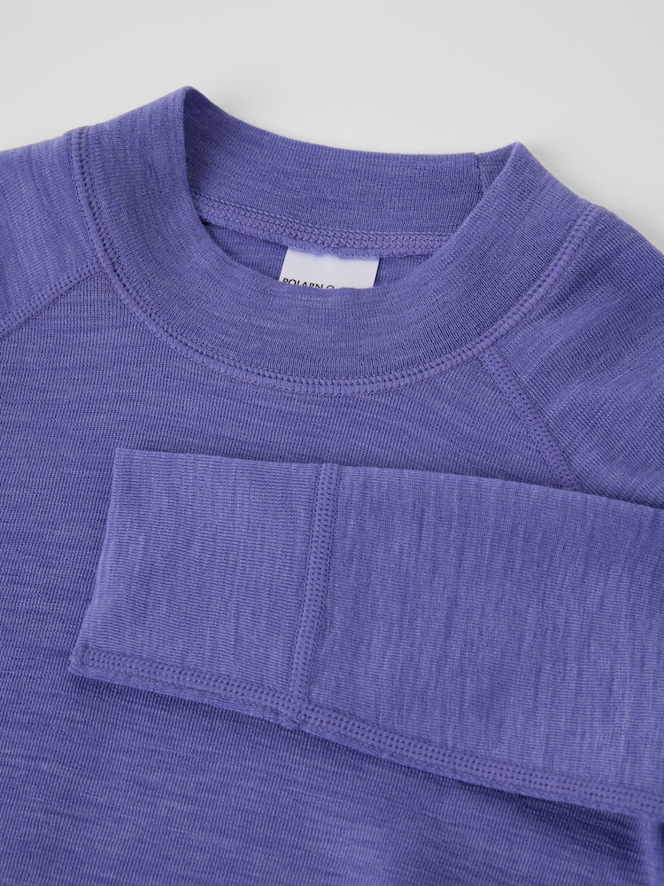Polarn O. Pyret Purple Long Sleeve Merino Top - Image 2 of 2 Polarn O. Pyret Purple Long Sleeve Merino Top - Image 2 of 2