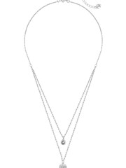 Lipsy Jewellery Sterling Silver 925 Double Row Charm Pendant Necklace - Image 1 of 3