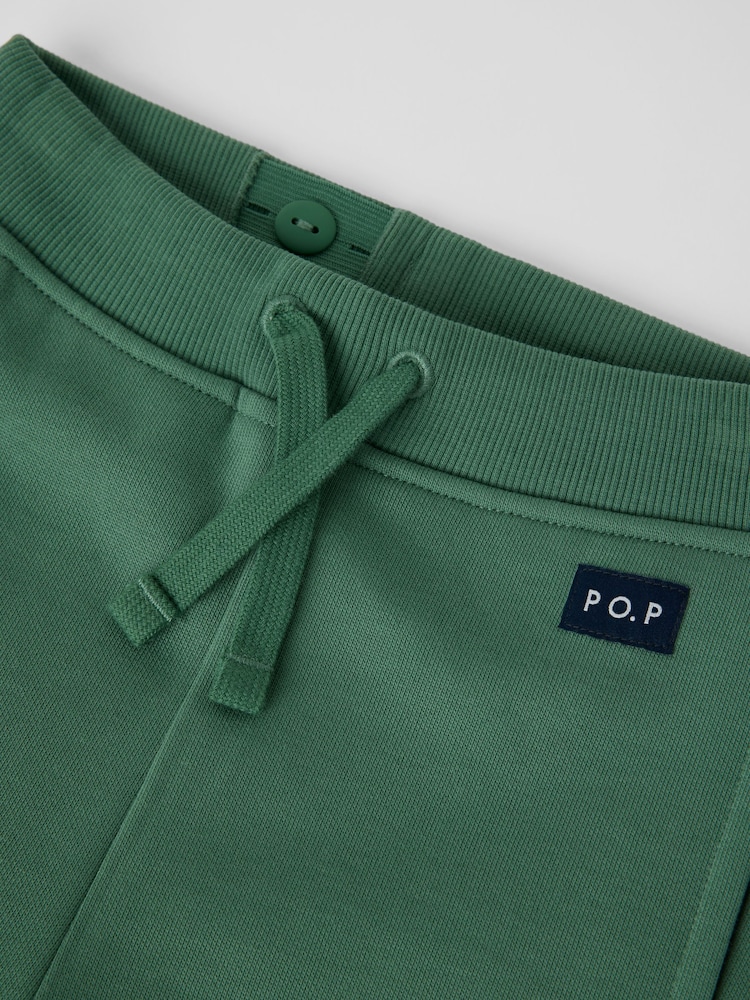 Polarn O. Pyret Green Soft Trousers With Pockets - Image 2 of 2