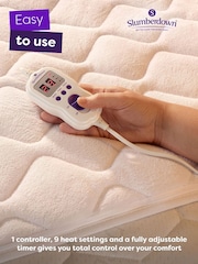 Slumberdown White Electric Blanket 9 Heat Settings With Timer - Image 3 of 8