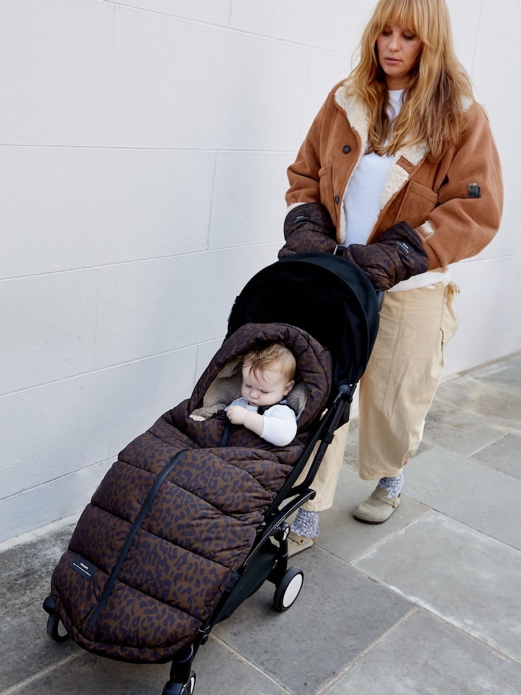 Finnson Choc Leopard Alma Universal Quilted Foot Muff - Image 1 of 4