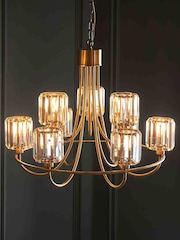 Gallery Home Brass Beatrice 9 Tiered Pendant Light - Image 4 of 6