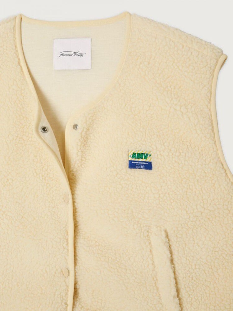 American Vintage Cream Hoktown Gilet - Image 2 of 4