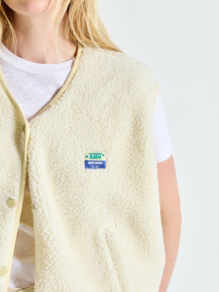 American Vintage Cream Hoktown Gilet - Image 4 of 4