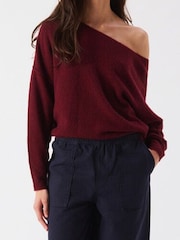 Burgundija - „American Vintage Damsville“ slouchy megztinis - 1 paveikslėlis iš 4