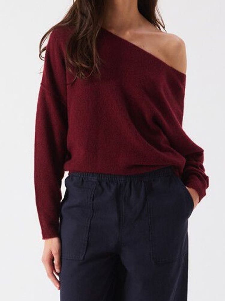 Burgundija - „American Vintage Damsville“ slouchy megztinis - 1 paveikslėlis iš 4