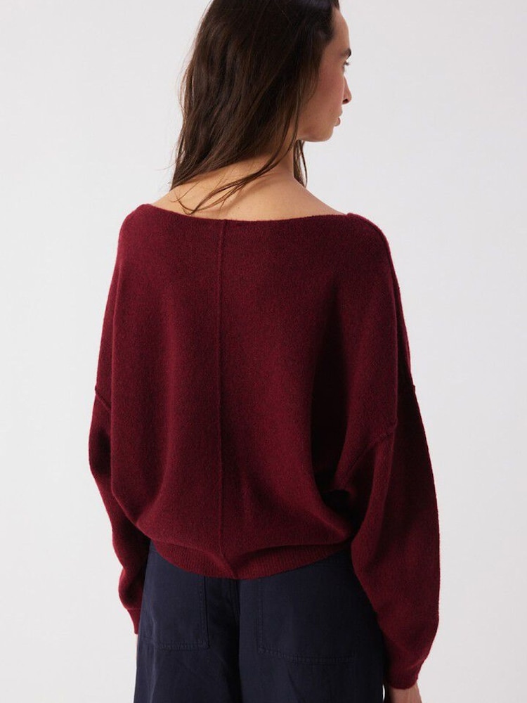 Burgundija - „American Vintage Damsville“ slouchy megztinis - 2 paveikslėlis iš 4