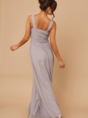 Little Mistress Grey Grace Bridesmaid Embellishment Sweetheart Maxi Dress - Image 2 of 5