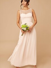 Little Mistress Nude Grace Bridesmaid Embellishment Sweetheart Maxi Dress - Image 3 of 5