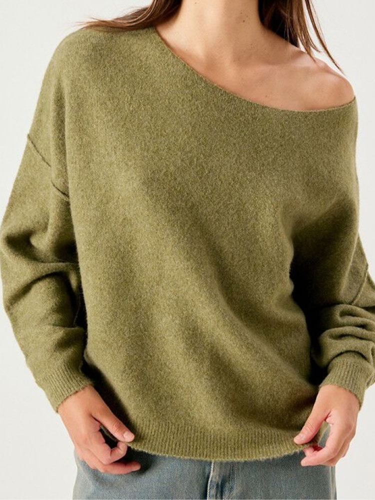 American Vintage Green Damsville Slouchy Knitted Jumper - Image 1 of 5 American Vintage Green Damsville Slouchy Knitted Jumper - Image 1 of 5