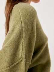 American Vintage Green Damsville Slouchy Knitted Jumper - Image 3 of 5