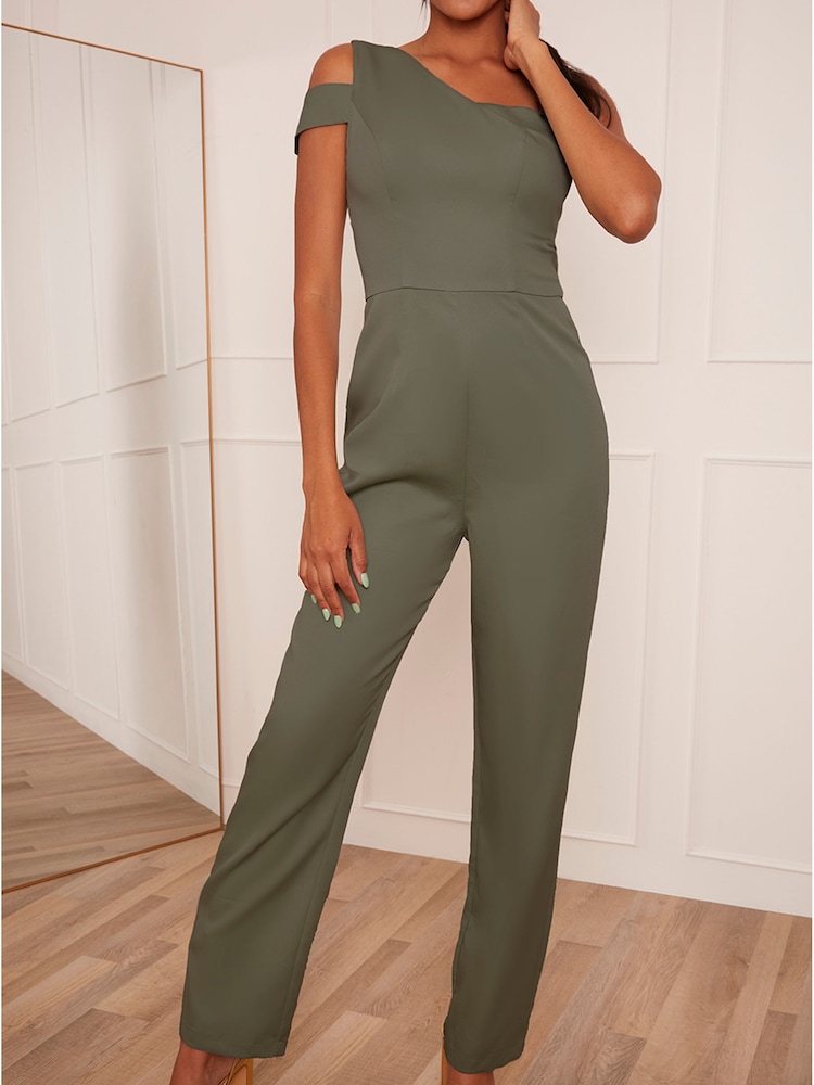 Chi Chi London Green One Shoulder Jumpsuit - Image 5 of 5 Chi Chi London Green One Shoulder Jumpsuit - Image 5 of 5