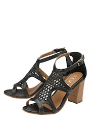 Ravel Black Block Heel Sandal - Image 2 of 4