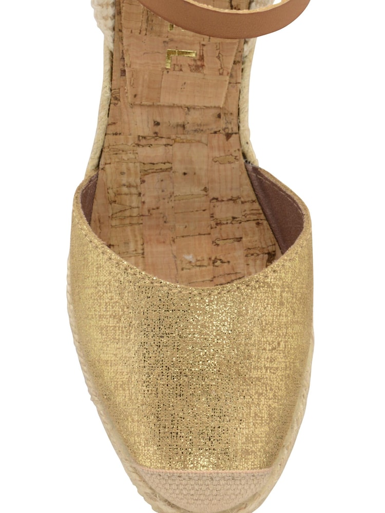 Ravel Gold Metallic Espadrille Wedge - Image 4 of 4 Ravel Gold Metallic Espadrille Wedge - Image 4 of 4