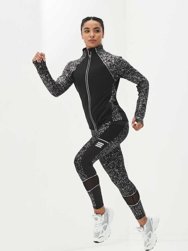 Pour Moi Black Energy Reflective Mesh Panel Legging - Image 1 of 4