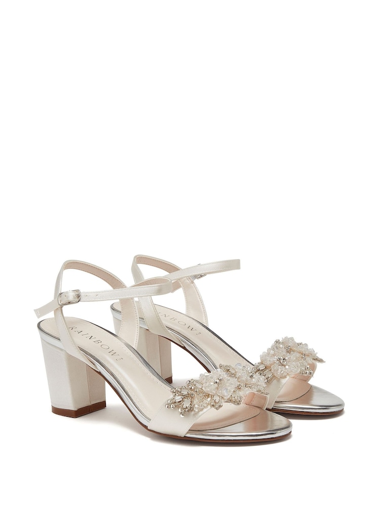 Rainbow Club White Mia Satin Sandals - Image 2 of 4 Rainbow Club White Mia Satin Sandals - Image 2 of 4
