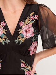 Monsoon Felicity Floral Embroidered Midi Dress - Obraz 3 z 3