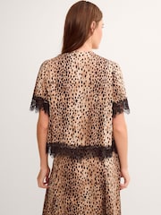Monsoon Brown Babette Leopard Print Lace Top - Image 2 of 5