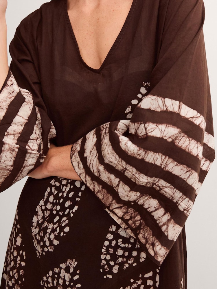 Monsoon Brown Aurora Printed Midi Beach Dress - Image 3 of 3