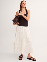 Monsoon White Maria Tiered Maxi Skirt - Image 1 of 4