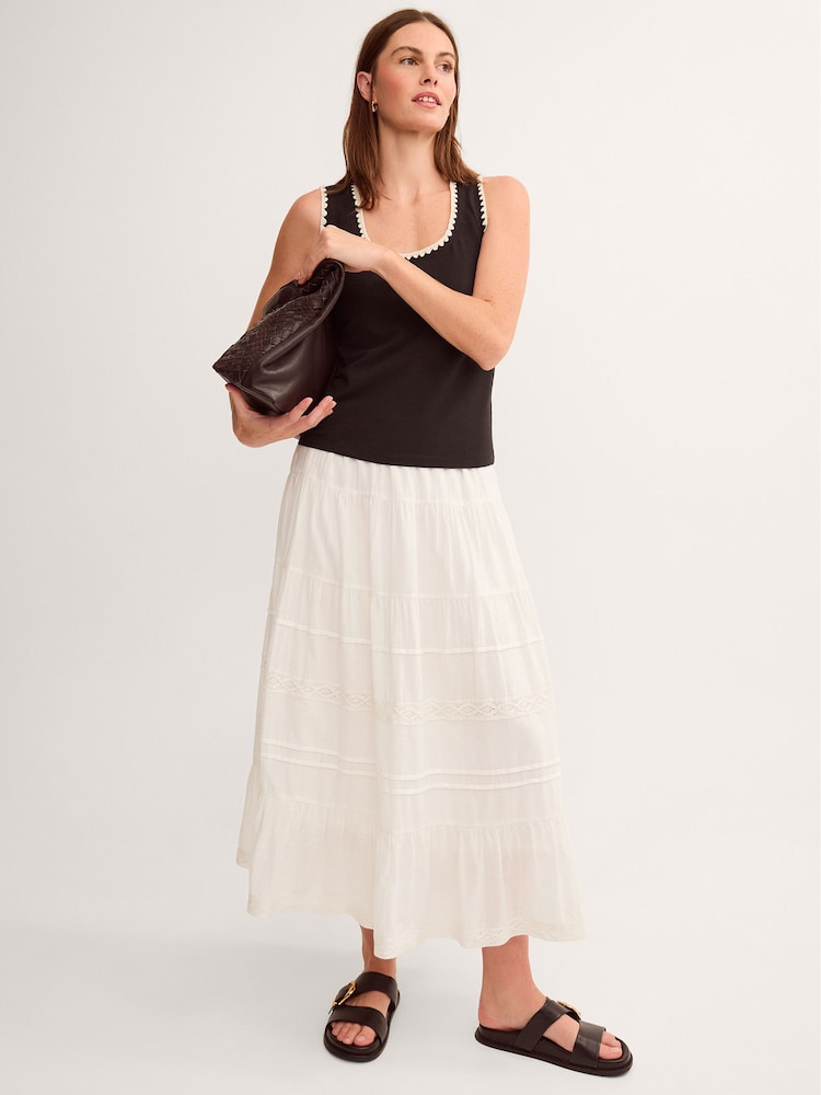 Monsoon White Maria Tiered Maxi Skirt - Image 1 of 4 Monsoon White Maria Tiered Maxi Skirt - Image 1 of 4