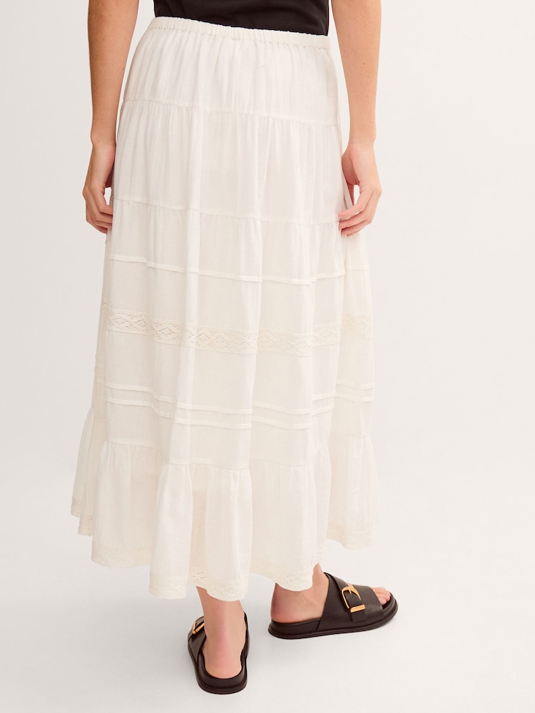 Monsoon White Maria Tiered Maxi Skirt - Image 2 of 4 Monsoon White Maria Tiered Maxi Skirt - Image 2 of 4