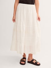 Monsoon White Maria Tiered Maxi Skirt - Image 3 of 4