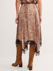 Monsoon Brown Babette Leopard Print Midi Slip Skirt - Image 3 of 5