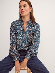 Monsoon Blue Francine Floral Jersey Blouse - Image 1 of 5