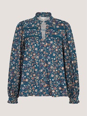 Monsoon Blue Francine Floral Jersey Blouse - Image 5 of 5