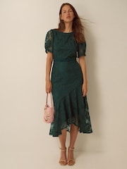 Monsoon Green Megan Rose Lace Midi Dress - Image 2 of 6