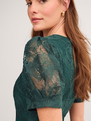Monsoon Green Megan Rose Lace Midi Dress - Image 5 of 6