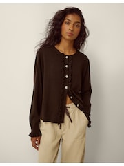 Braun - Monsoon Ruby Frill Cardigan - Bild 1 von 8