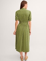 Monsoon Green Kasey Polka Dot Jersey Midi Dress - Image 2 of 4