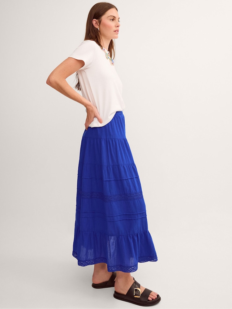 Monsoon Blue Maria Tiered Maxi Skirt - Image 1 of 4 Monsoon Blue Maria Tiered Maxi Skirt - Image 1 of 4