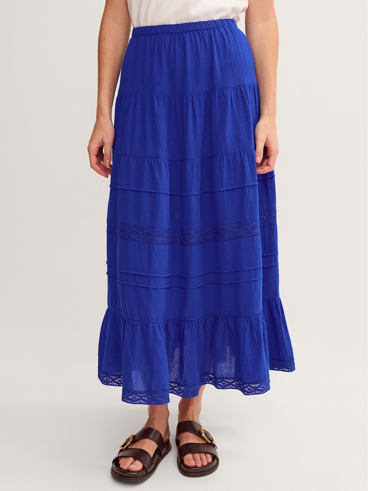 Monsoon Blue Maria Tiered Maxi Skirt - Image 2 of 4 Monsoon Blue Maria Tiered Maxi Skirt - Image 2 of 4