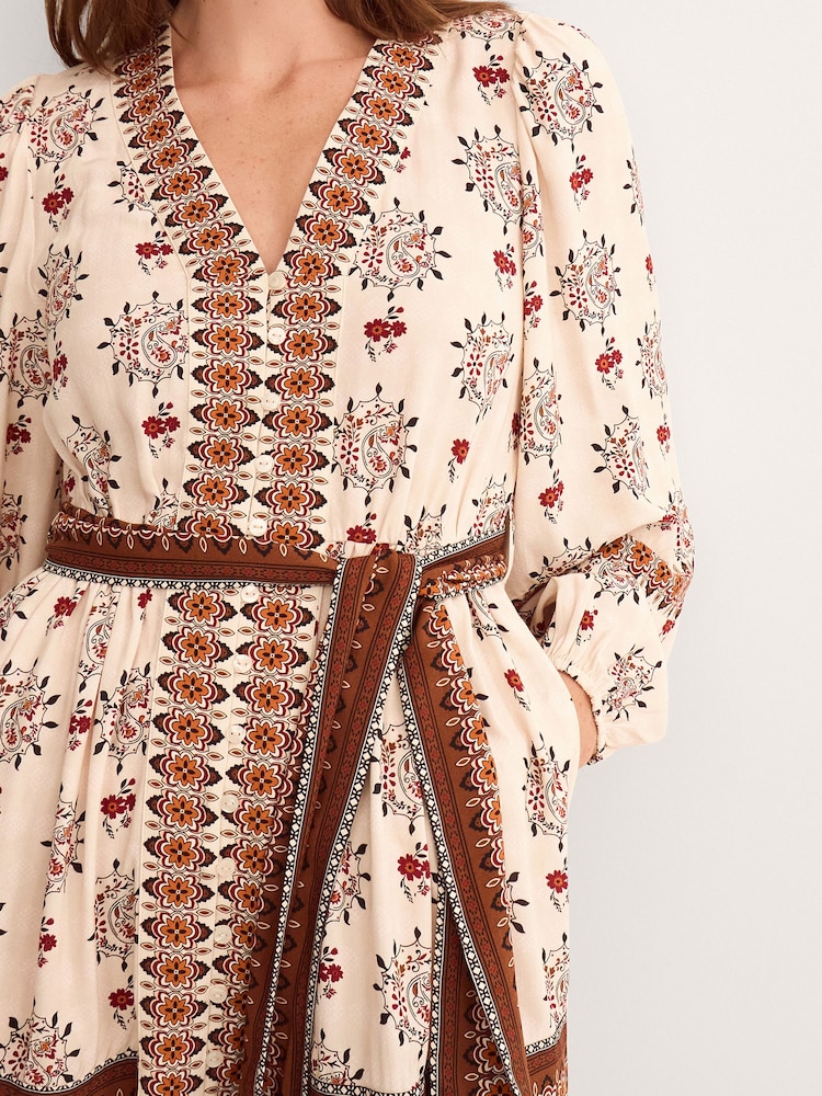 Monsoon Cream Carrie Floral Print Mini Dress - Image 2 of 6