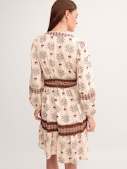 Monsoon Cream Carrie Floral Print Mini Dress - Image 3 of 6