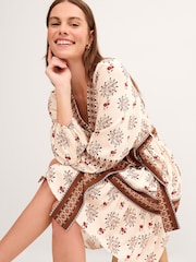 Monsoon Cream Carrie Floral Print Mini Dress - Image 5 of 6