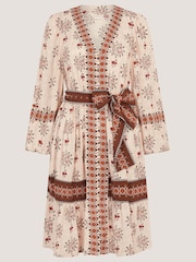 Monsoon Cream Carrie Floral Print Mini Dress - Image 6 of 6