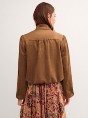 Monsoon Brown Lucia Faux Suede Jacket - Image 3 of 5