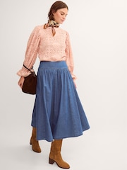 Monsoon Blue Paloma Denim Midi Skirt - Image 1 of 4