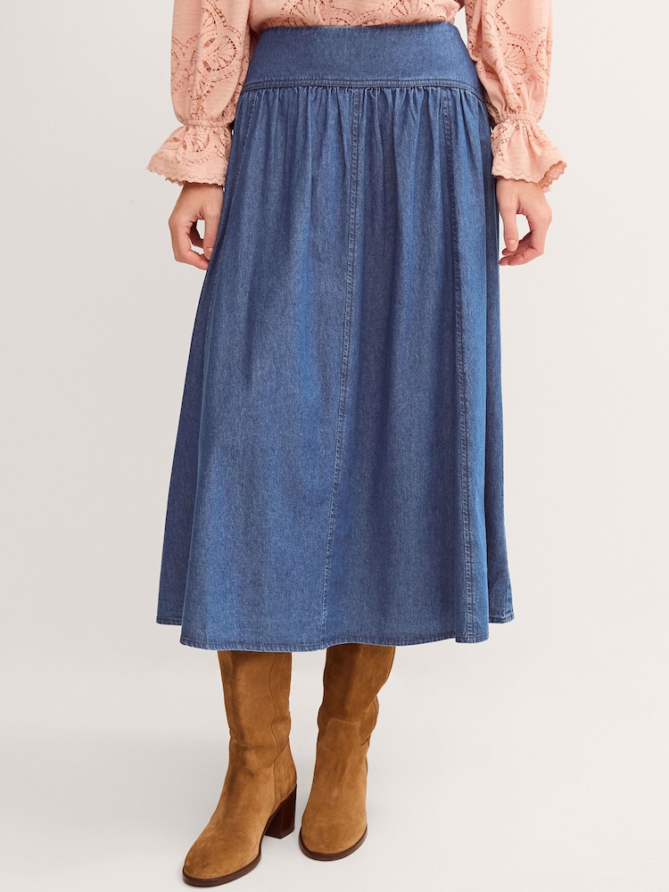 Monsoon Blue Paloma Denim Midi Skirt - Image 4 of 4