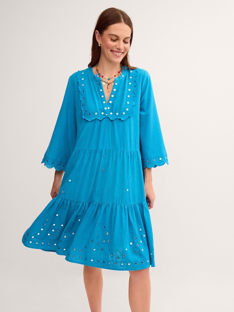 Monsoon Blue Maddie Mirror Midi Kaftan - Image 1 of 4