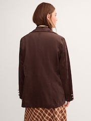 Monsoon Brown Eva Faux Suede Longline Jacket - Image 2 of 5