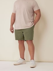 BadRhino Big & Tall Green Stretch Elasticated Waist Chino Shorts - Image 1 of 4