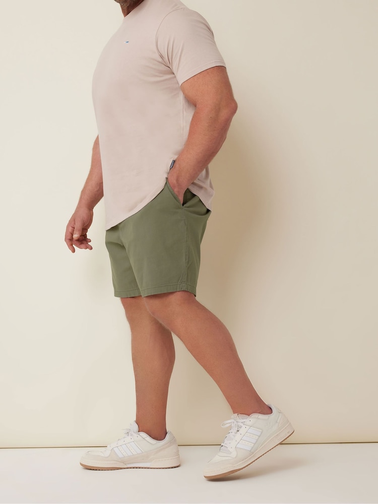 BadRhino Big & Tall Green Stretch Elasticated Waist Chino Shorts - Image 4 of 4 BadRhino Big & Tall Green Stretch Elasticated Waist Chino Shorts - Image 4 of 4