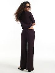 River Island Red Premium Neo Swash Wide Leg Joggers - Image 2 of 4